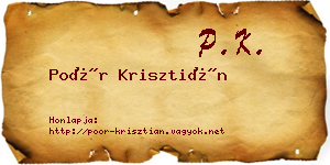 Poór Krisztián névjegykártya